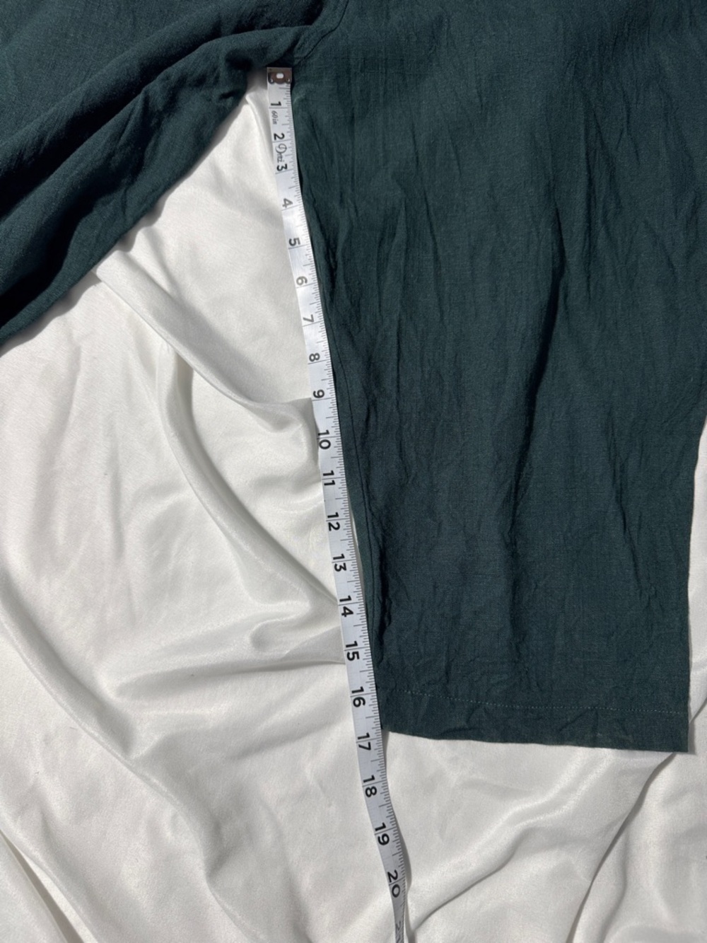 Papillon Linen Blend Jumper – Green Barrel Leg Romper Lagenlook Boho Minimalist - Picture 6 of 10
